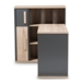 Baxton Studio Pandora Modern and Contemporary Dark Grey and Light Brown Two-Tone Study Desk with Built-in Shelving Unit - BSOWT970010-Dark Grey/White Oak