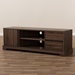 Baxton Studio Burnwood Modern and Contemporary Walnut Brown Finished Wood TV Stand - BSOET 4915-00-Brown-TV