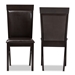 Baxton Studio Thea Modern and Contemporary Dark Brown Faux Leather Upholstered Dining Chair Set of 2 - BSORH131C-Dark Brown-DC