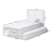 Baxton Studio Sedona Modern Classic Mission Style White-Finished Wood Twin Platform Bed with Trundle - BSOHT1704-White-Twin-TRDL
