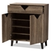 Baxton Studio Wales Modern and Contemporary Light Brown Wood Shoe Storage Cabinet - BSOWales-Cabinet