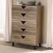 Baxton Studio Wales Modern and Contemporary Light Brown Wood 5-Drawer Chest - BSOWales-5DW-Chest