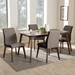 Baxton Studio Kimberly Mid-Century Modern Beige and Brown Fabric 5-Piece Dining Set - BSOKimberly-Brown-5PC Dining Set
