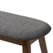 Baxton Studio Easton Mid-Century Modern Dark Grey Fabric Upholstered Walnut Finished Wood Bench - BSOEaston Bench-Dark Grey