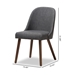 Baxton Studio Cody Mid-Century Modern Dark Grey Fabric Upholstered Walnut Finished Wood Dining Chair (Set of 2) - BSOCody-Dark Grey-DC