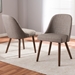 Baxton Studio Cody Mid-Century Modern Light Grey Fabric Upholstered Walnut Finished Wood Dining Chair (Set of 2) - BSOCody-Light Grey-DC
