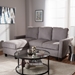 Baxton Studio Greyson Modern And Contemporary Light Grey Fabric Upholstered Reversible Sectional Sofa - BSOR9002-Light Grey-Rev-SF