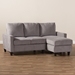Baxton Studio Greyson Modern And Contemporary Light Grey Fabric Upholstered Reversible Sectional Sofa - BSOR9002-Light Grey-Rev-SF