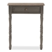 Baxton Studio Noemie Country Cottage Farmhouse Brown Finished 1-Drawer Console Table - BSOROB11-Brown-ST