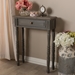 Baxton Studio Noemie Country Cottage Farmhouse Brown Finished 1-Drawer Console Table - BSOROB11-Brown-ST