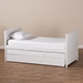 Baxton Studio Linna Modern and Contemporary White-Finished Daybed with Trundle - BSOMG8006-White-Twin