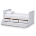 Baxton Studio Linna Modern and Contemporary White-Finished Daybed with Trundle - BSOMG8006-White-Twin