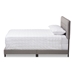 Baxton Studio Audrey Modern and Contemporary Light Grey Fabric Upholstered Queen Size Bed - BSOCF8747-M-Light Grey-Queen