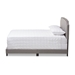 Baxton Studio Odette Modern and Contemporary Light Grey Fabric Upholstered Queen Size Bed - BSOCF8747-S-Light Grey-Queen