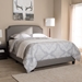 Baxton Studio Odette Modern and Contemporary Light Grey Fabric Upholstered King Size Bed - BSOCF8747-S-Light Grey-King