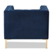 Baxton Studio Zanetta Luxe and Glamour Navy Velvet Upholstered Gold Finished Lounge Chair - BSOTSF-7723-Navy/Gold
