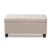 Baxton Studio Michaela Modern and Contemporary Beige Fabric Upholstered Storage Ottoman - BSOWS-20091-Beige-OTTO