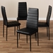 Baxton Studio Armand Modern and Contemporary Black Faux Leather Upholstered Dining Chair (Set of 4) - BSO112157-1-Black