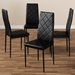 Baxton Studio Blaise Modern and Contemporary Black Faux Leather Upholstered Dining Chair (Set of 4) - BSO112157-4-Black