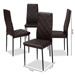 Baxton Studio Blaise Modern and Contemporary Brown Faux Leather Upholstered Dining Chair (Set of 4) - BSO112157-4-Brown