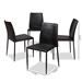 Baxton Studio Pascha Modern and Contemporary Black Faux Leather Upholstered Dining Chair (Set of 4) - BSO150543-Black
