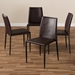 Baxton Studio Pascha Modern and Contemporary Brown Faux Leather Upholstered Dining Chair (Set of 4) - BSO150543-Brown