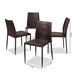 Baxton Studio Pascha Modern and Contemporary Brown Faux Leather Upholstered Dining Chair (Set of 4) - BSO150543-Brown