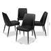 Baxton Studio Darcell Modern and Contemporary Black Faux Leather Upholstered Dining Chair (Set of 4) - BSO150595-Black-4PC-Set