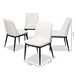 Baxton Studio Darcell Modern and Contemporary White Faux Leather Upholstered Dining Chair (Set of 4) - BSO150595-White-4PC-Set