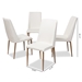 Baxton Studio Chandelle Modern and Contemporary White Faux Leather Upholstered Dining Chair (Set of 4) - BSO160505-White-4PC-Set