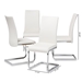 Baxton Studio Cyprien Modern and Contemporary White Faux Leather Upholstered Dining Chair (Set of 4) - BSO140919-White-4PC-Set