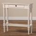 Baxton Studio Ariella Country Cottage Farmhouse Whitewashed 1-Drawer Console Table - BSORAM19-Whitewashed-ST