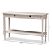 Baxton Studio Ariella Country Cottage Farmhouse Whitewashed 1-Drawer Console Table - BSORAM13-Whitewashed-ST