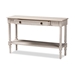 Baxton Studio Ariella Country Cottage Farmhouse Whitewashed 1-Drawer Console Table - BSORAM13-Whitewashed-ST