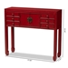 Baxton Studio Melodie Classic and Antique Red Finished Wood Bronze Finished Accents 6-Drawer Console Table - BSOMIN22-Red-ST