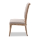 Baxton Studio Charmant French Provincial Beige Fabric Upholstered Weathered Oak Finished Wood Dining Chair - BSOTSF-7711-Beige-DC