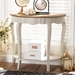 Baxton Studio Cordelia Country Cottage Farmhouse White and Natural Brown Finished Console Table - BSOMNT15-White/Natural-ST