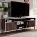 Baxton Studio Marion Mid-Century Modern Brown and White Finished TV Stand - BSOSE TV90131WI-CLB
