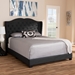 Baxton Studio Aden Modern and Contemporary Charcoal Grey Fabric Upholstered King Size Bed - BSOAden-Charcoal Grey-King