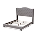 Baxton Studio Alesha Modern and Contemporary Grey Fabric Upholstered King Size Bed - BSOAlesha-Grey-King