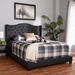 Baxton Studio Alesha Modern and Contemporary Charcoal Grey Fabric Upholstered King Size Bed - BSOAlesha-Charcoal Grey-King