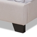 Baxton Studio Alesha Modern and Contemporary Beige Fabric Upholstered King Size Bed - BSOAlesha-Beige-King