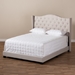 Baxton Studio Alesha Modern and Contemporary Beige Fabric Upholstered King Size Bed - BSOAlesha-Beige-King