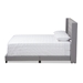 Baxton Studio Brady Modern and Contemporary Light Grey Fabric Upholstered King Size Bed - BSOBrady-Grey-King