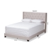 Baxton Studio Brady Modern and Contemporary Beige Fabric Upholstered King Size Bed - BSOBrady-Beige-King