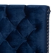 Baxton Studio Candace Luxe and Glamour Navy Velvet Upholstered King Size Bed - BSOCandace-Navy-King