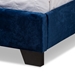 Baxton Studio Candace Luxe and Glamour Navy Velvet Upholstered King Size Bed - BSOCandace-Navy-King
