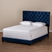 Baxton Studio Candace Luxe and Glamour Navy Velvet Upholstered Full Size Bed - BSOCandace-Navy-Full