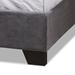 Baxton Studio Candace Luxe and Glamour Dark Grey Velvet Upholstered Queen Size Bed - BSOCandace-Grey-Queen