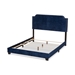 Baxton Studio Darcy Luxe and Glamour Navy Velvet Upholstered King Size Bed - BSODarcy-Navy-King